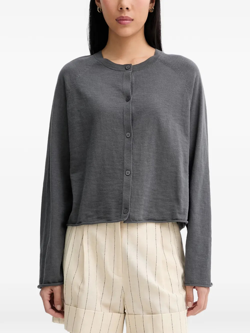 Marc O'Polo raglan-sleeve button-up cardigan - Grigio