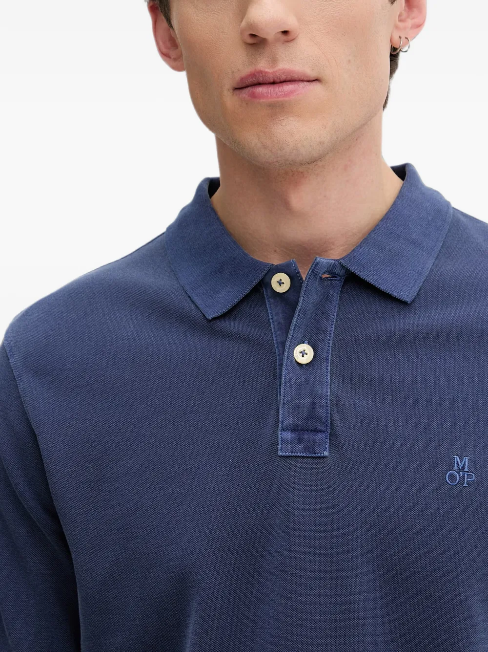 Marc O'Polo Piqué poloshirt met geborduurd logo Blauw