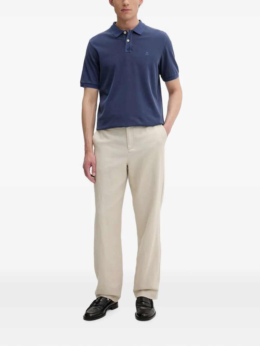 Marc O'Polo Piqué poloshirt met geborduurd logo Blauw