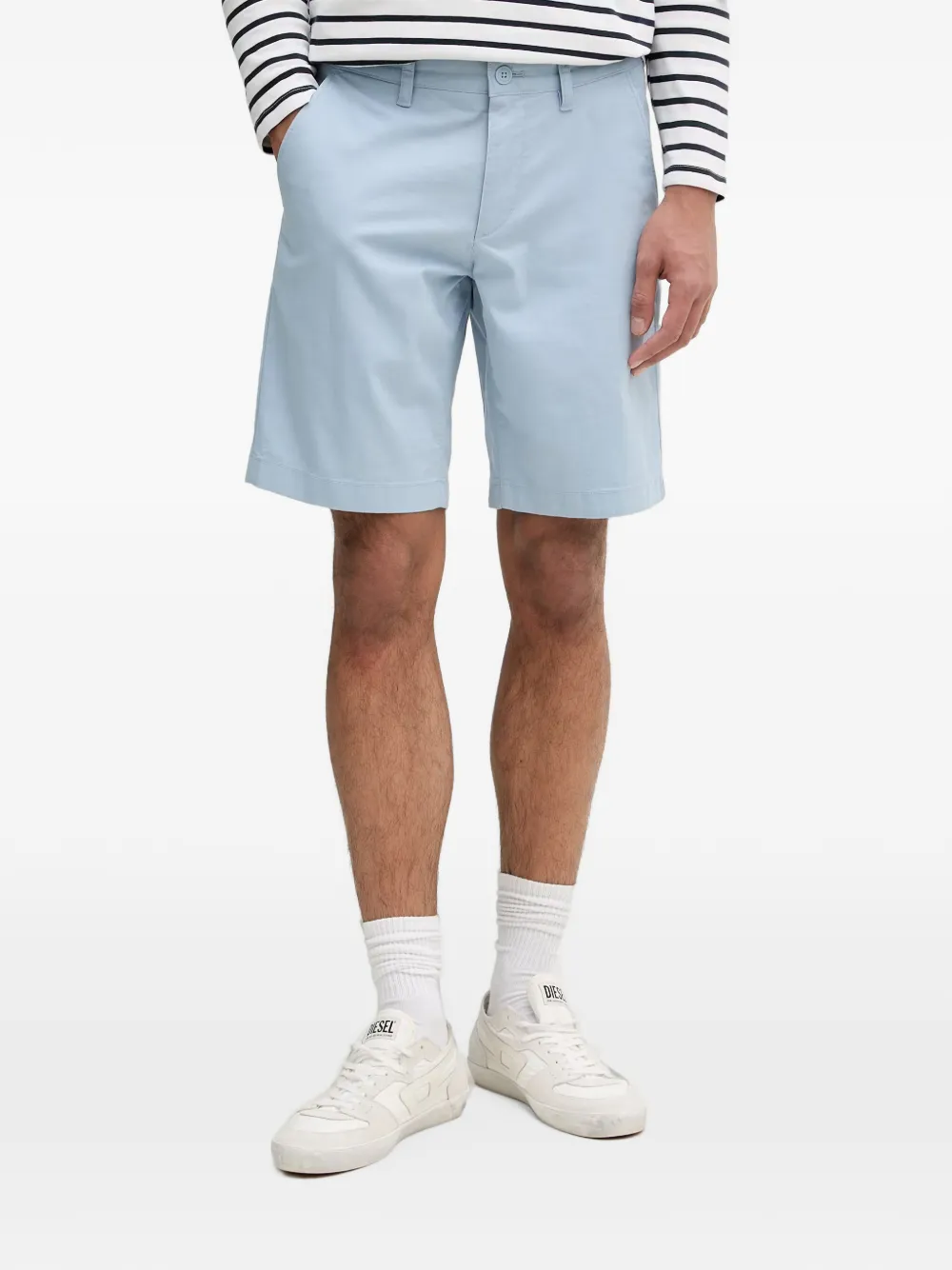 Marc O'Polo logo-embroidered denim shorts - Blu
