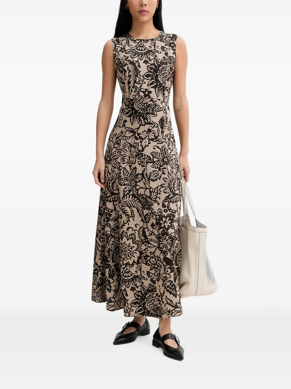 Marc O'Polo floral-print sleeveless maxi dress Beige
