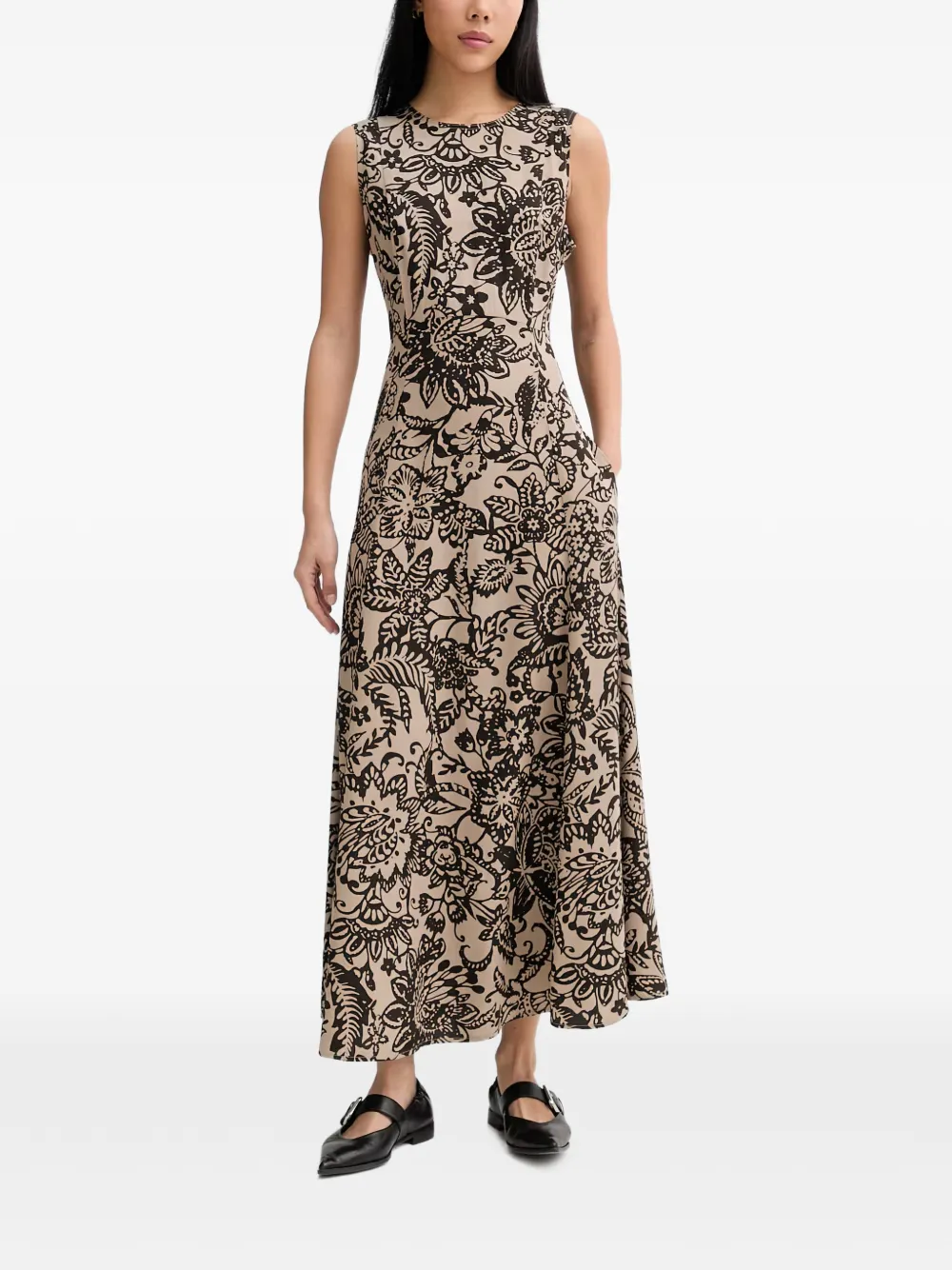 Marc O'Polo floral-print sleeveless maxi dress Beige
