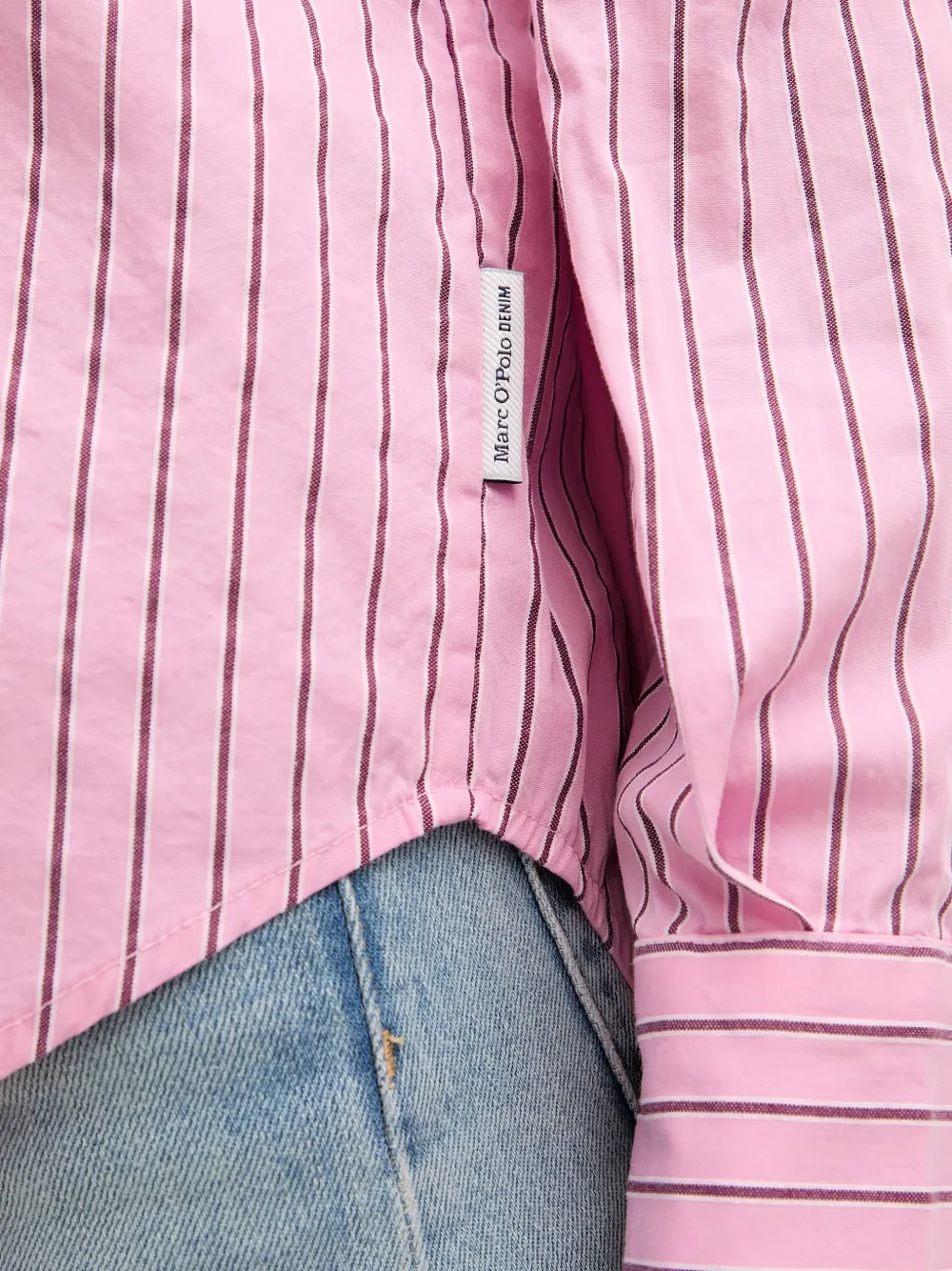 Marc O'Polo chest-pocket striped shirt Roze