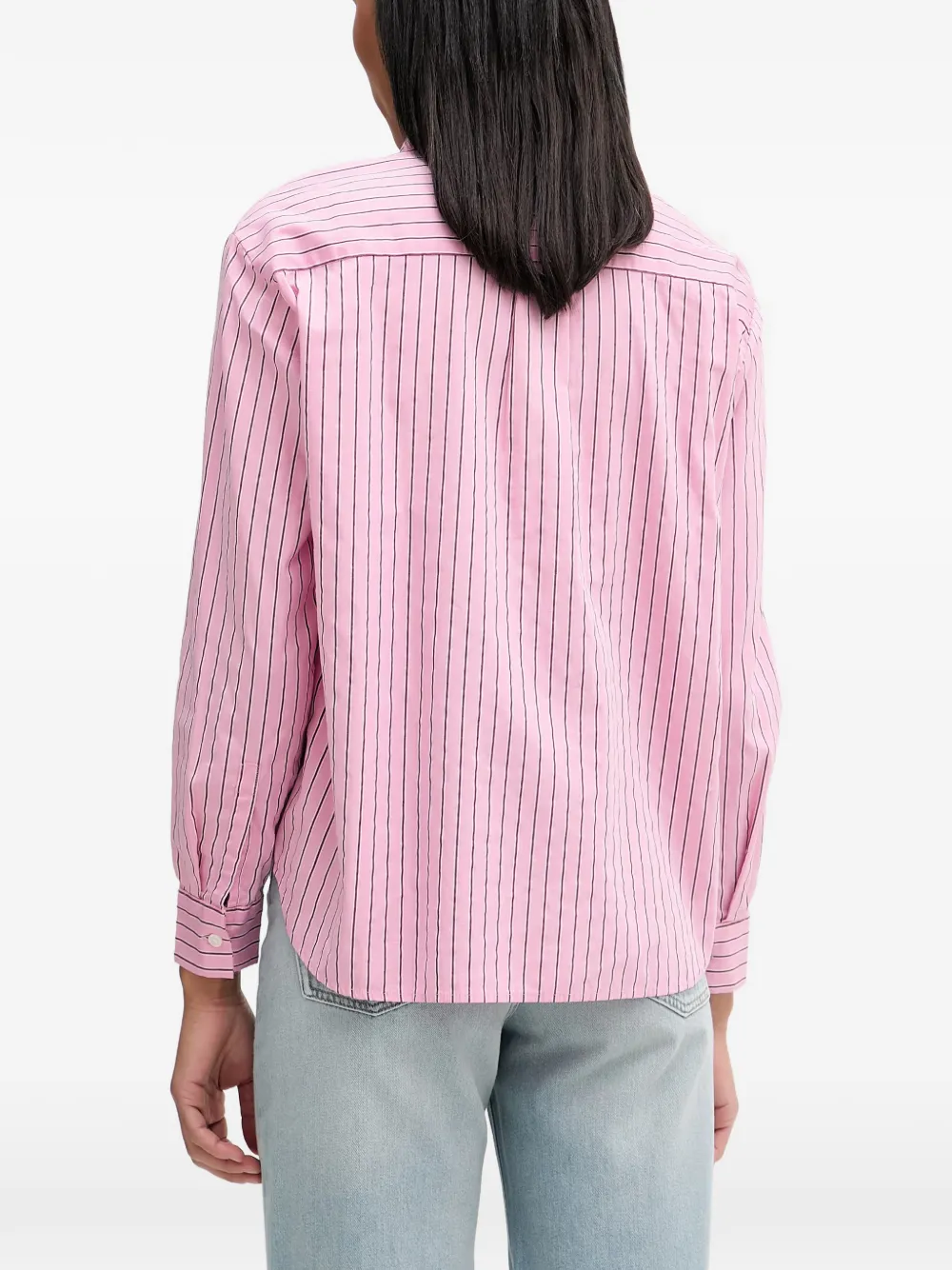 Marc O'Polo chest-pocket striped shirt Roze