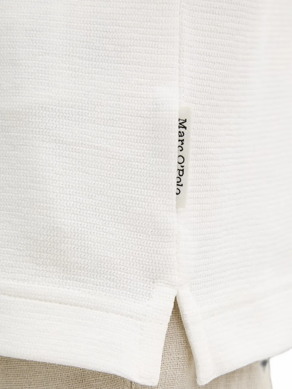 Marc O'Polo T-shirt met V-hals en textuur Wit