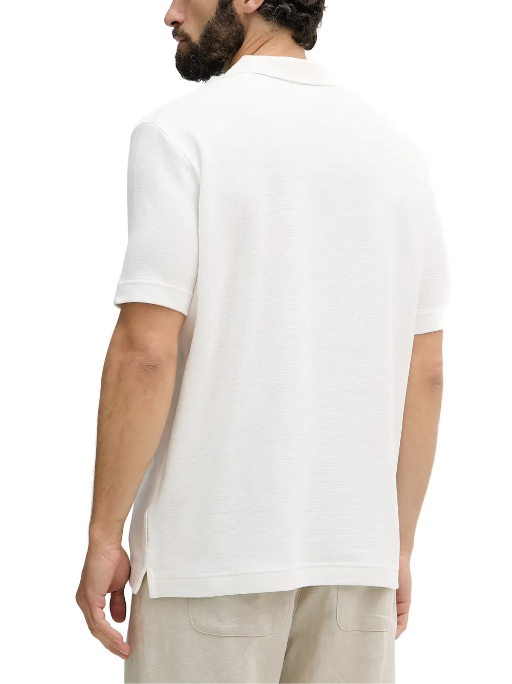 Marc O'Polo T-shirt met V-hals en textuur Wit