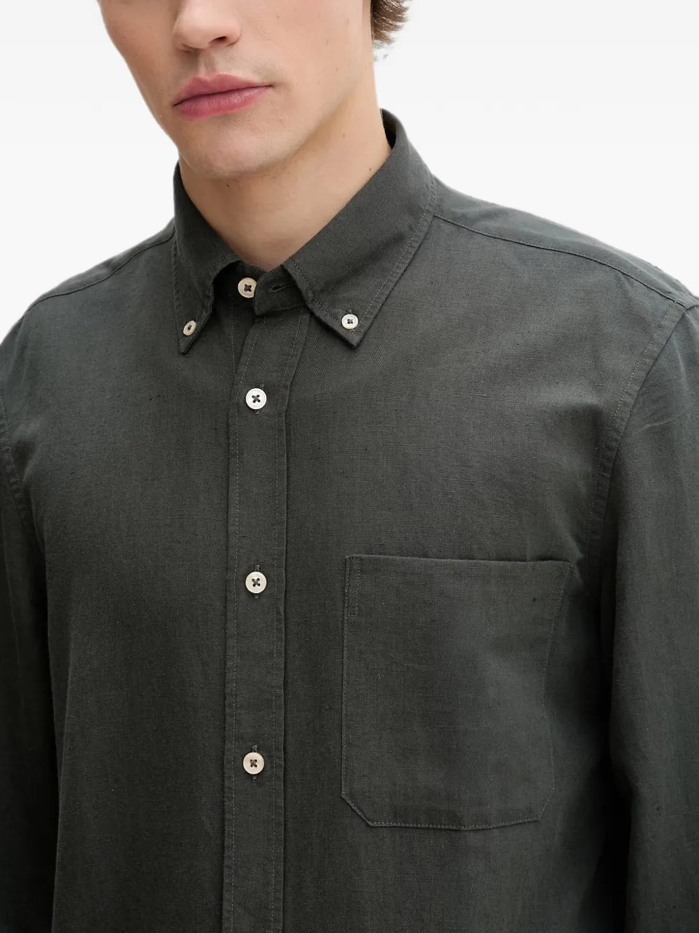 Marc O'Polo Button-down overhemd met zak Groen