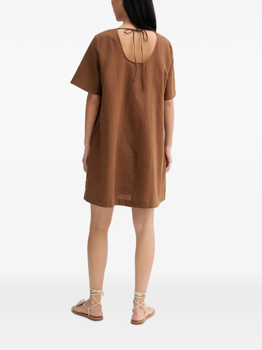 Marc O'Polo Mini-jurk met strik Bruin