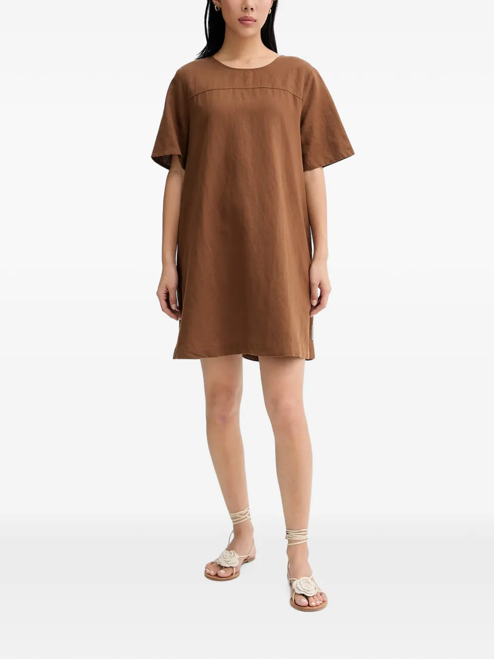Marc O'Polo back-tie mini dress - Marrone