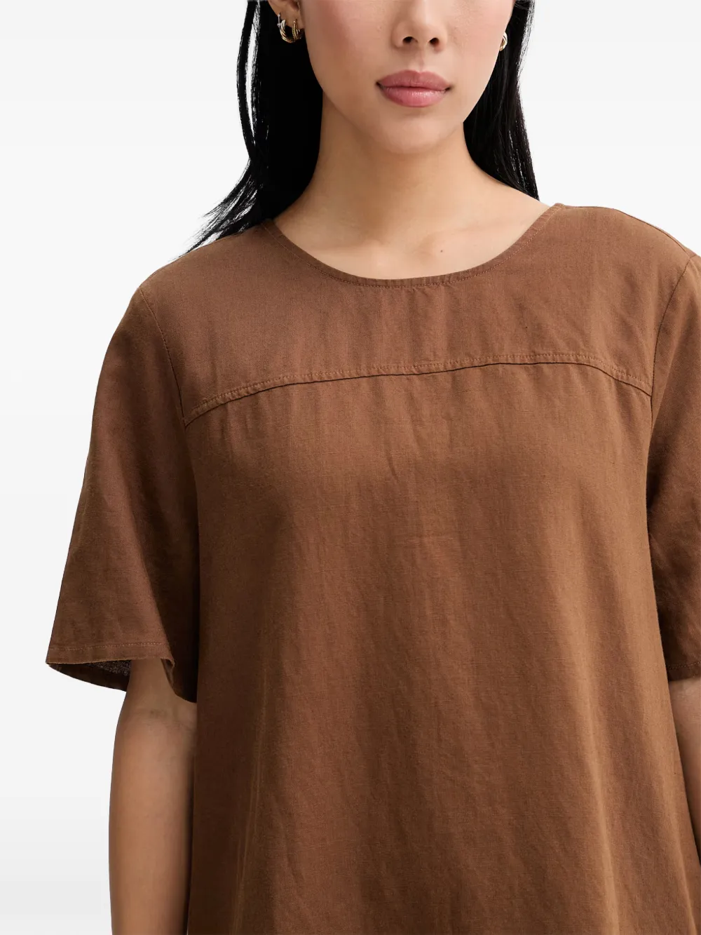 Marc O'Polo Mini-jurk met strik Bruin
