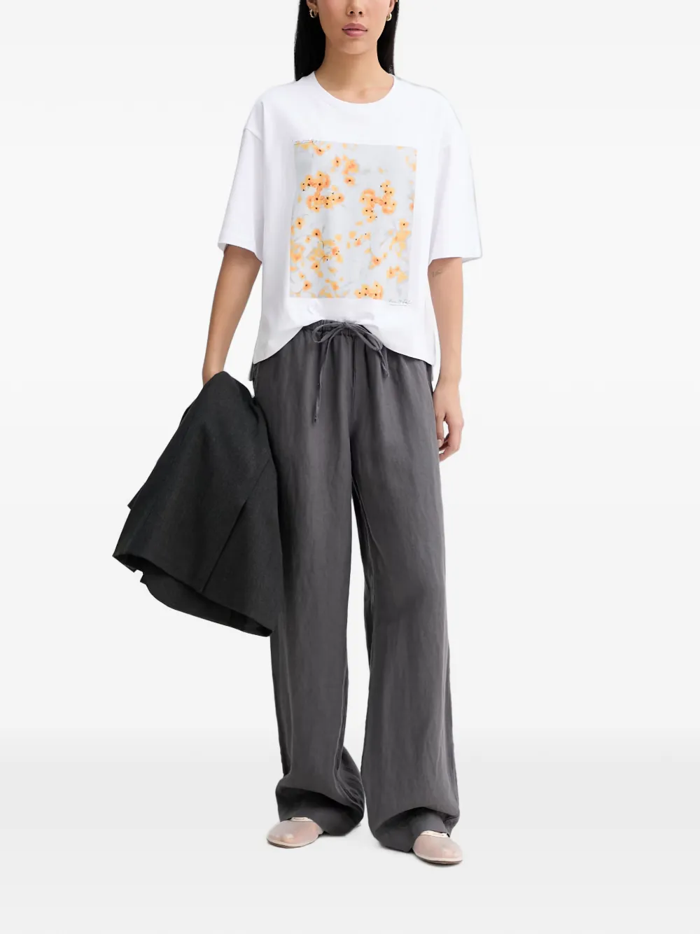 Marc O'Polo floral-print short-sleeve T-shirt Wit