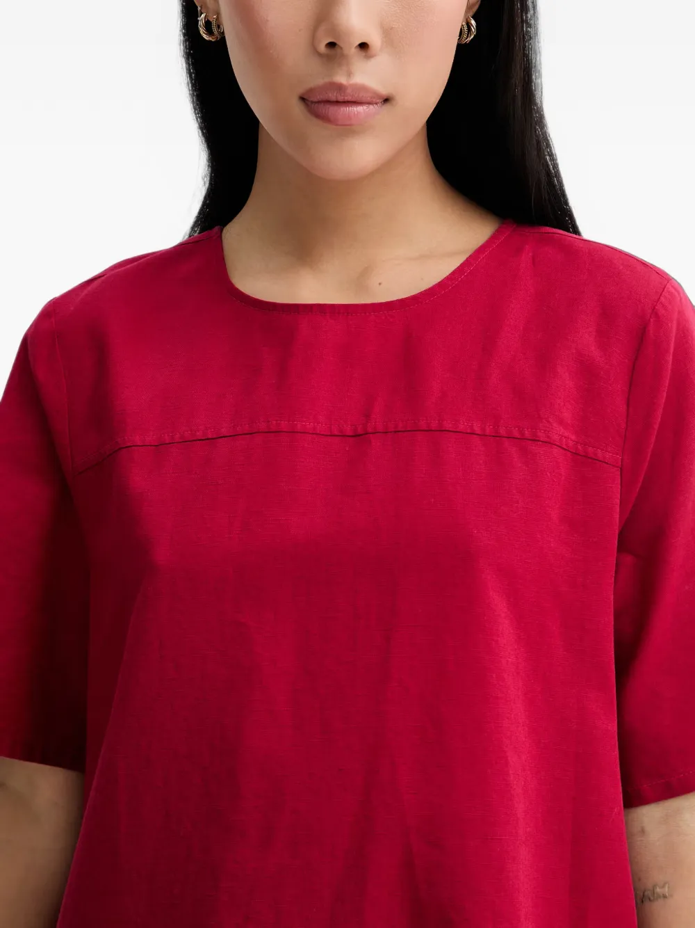 Marc O'Polo tie-back short-sleeved shift mini dress Rood