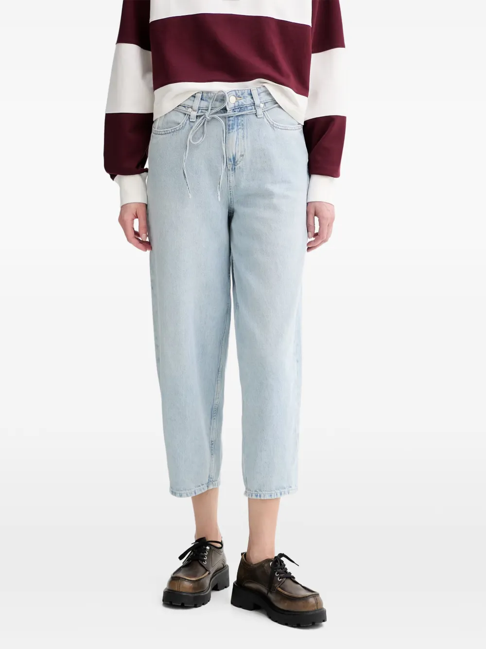 Marc O'Polo drawstring cropped jeans - Blu