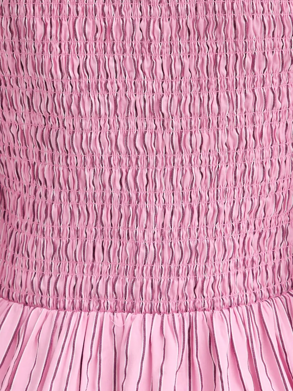 Marc O'Polo striped shirred midi dress Roze