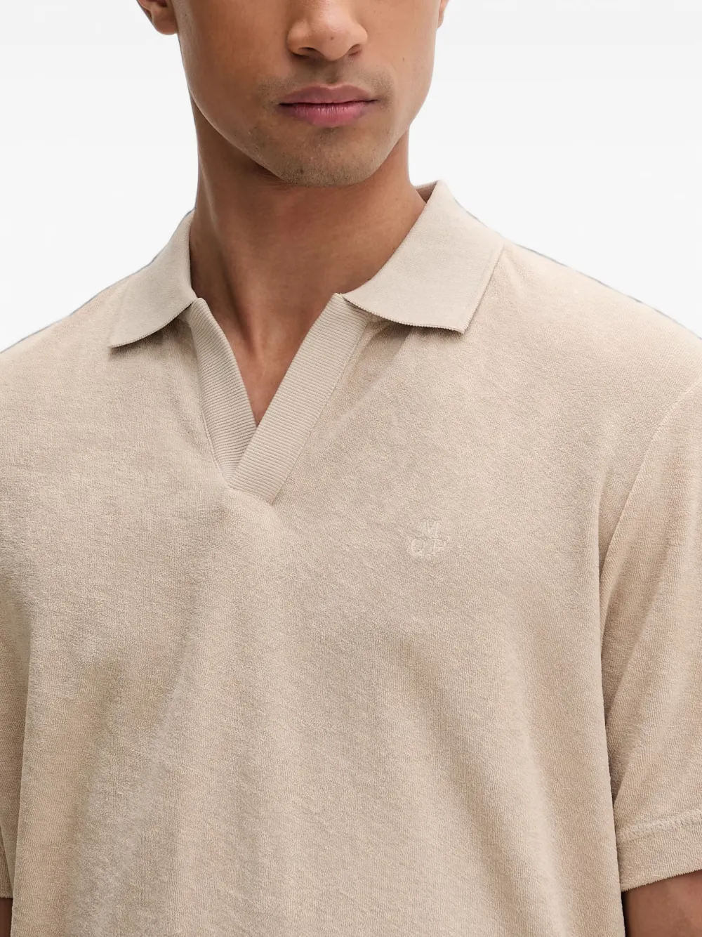 Marc O'Polo Poloshirt van badstof met logo-reliëf Beige