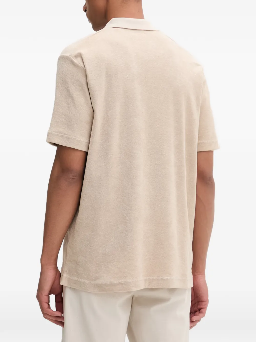 Marc O'Polo Poloshirt van badstof met logo-reliëf Beige