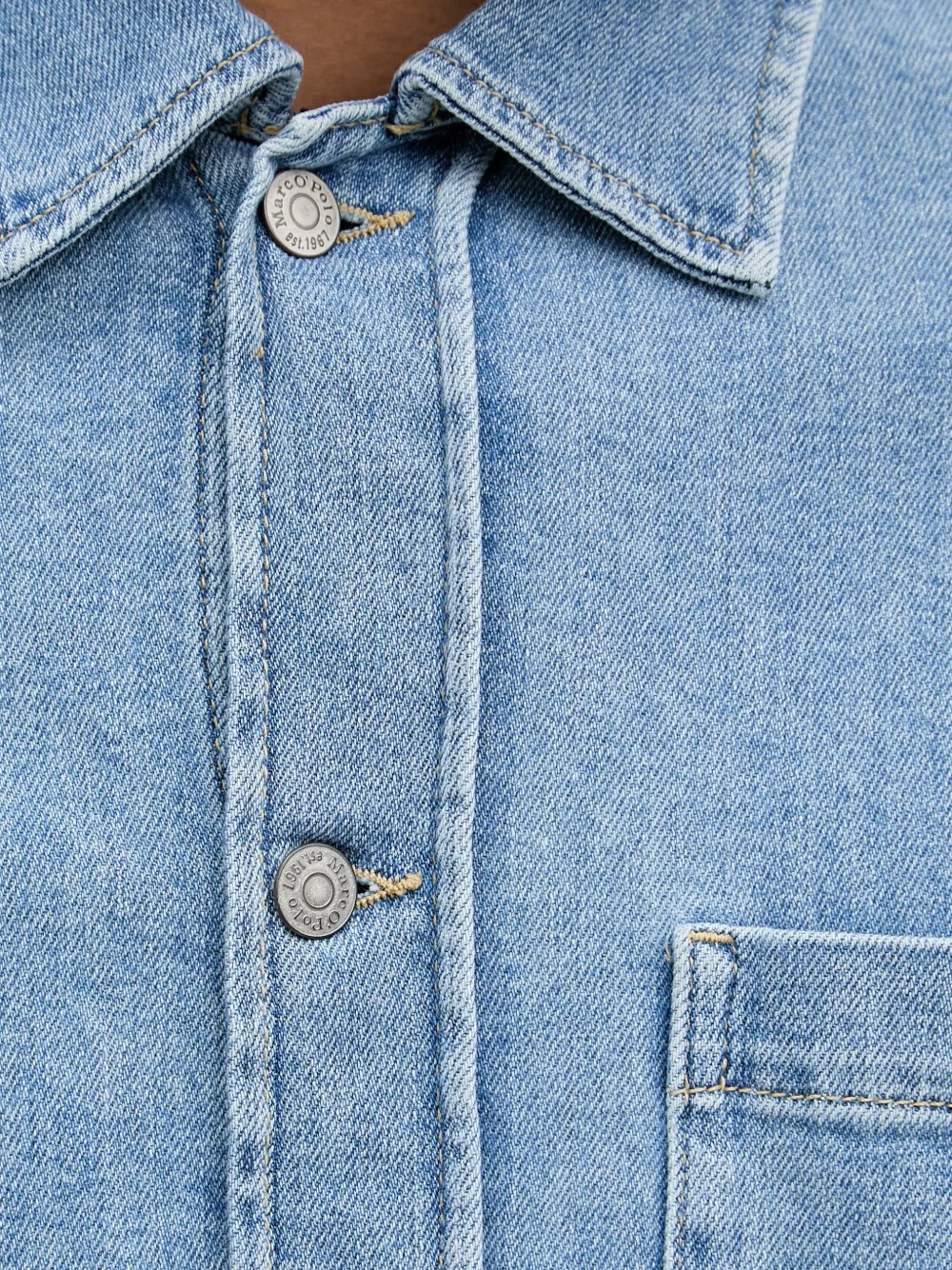 Marc O'Polo overhemd met korte mouwen Blauw