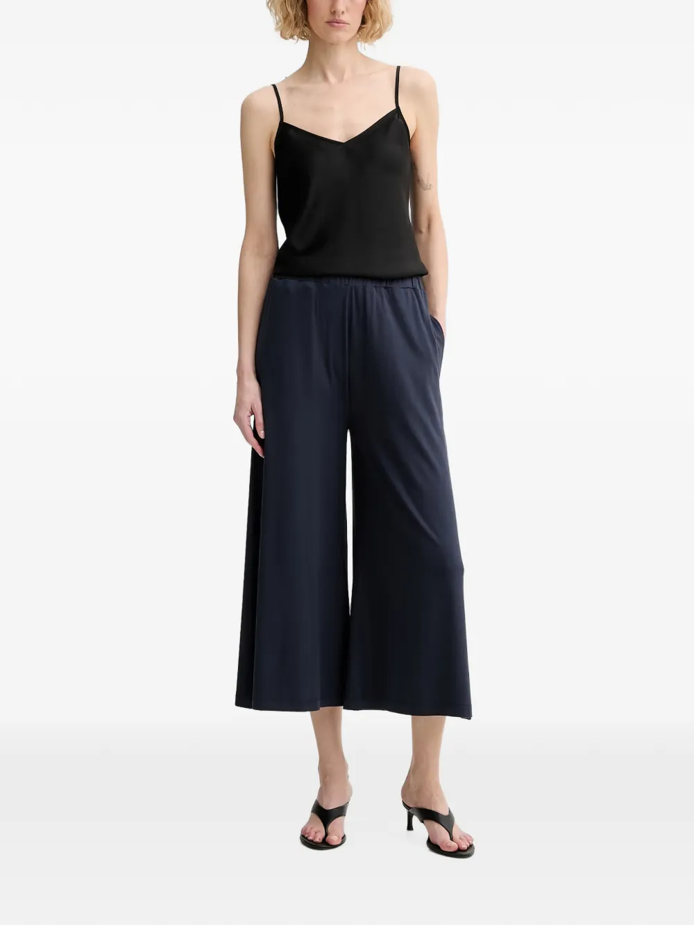 Marc O'Polo elasticated wide-leg trousers Blauw