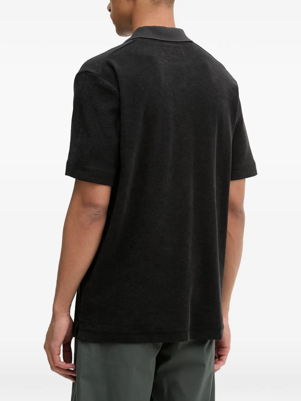 Marc O'Polo V-neck polo shirt Zwart