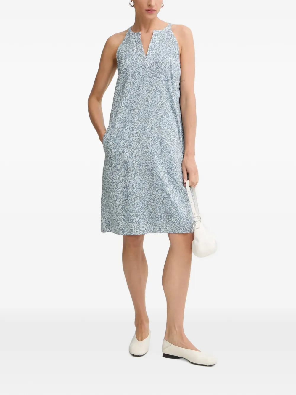 Marc O'Polo butterfly-print sleeveless mini dress Blauw