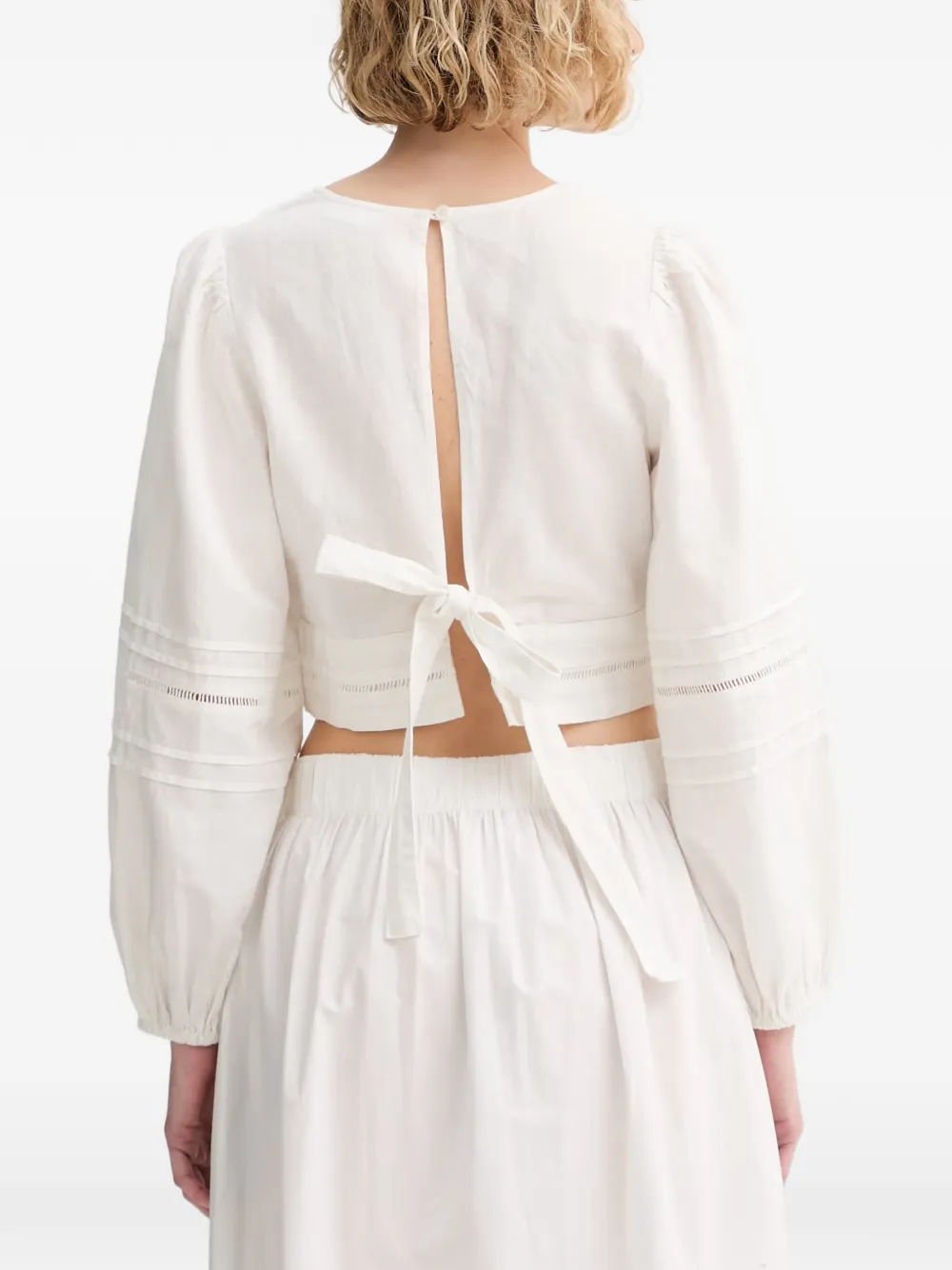 Marc O'Polo ladder-stitch cropped blouse