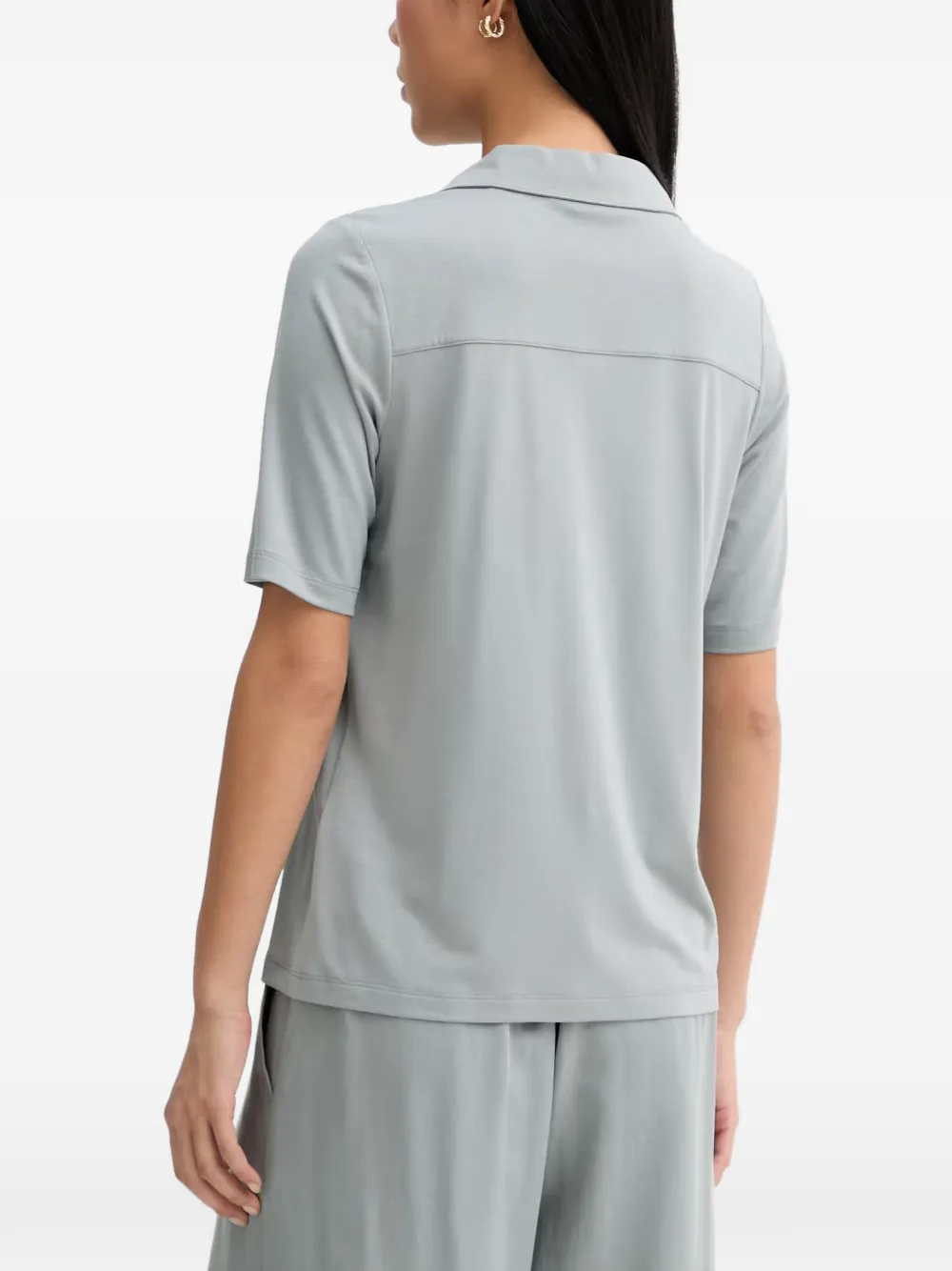 Marc O'Polo button-placket short-sleeve polo top Grijs