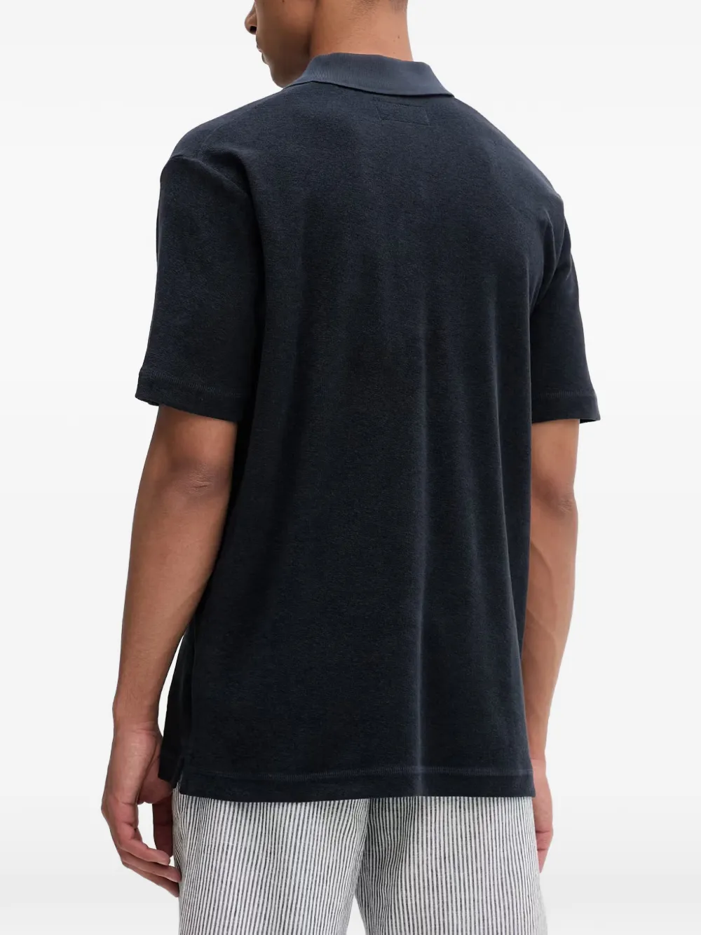 Marc O'Polo Toweling T-shirt met V-hals Blauw