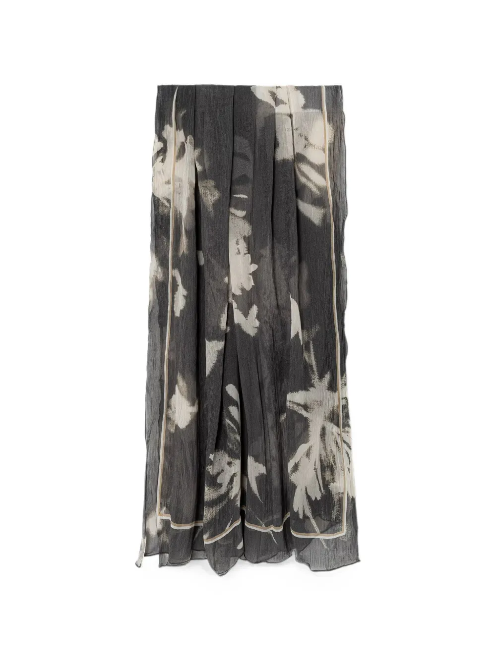 Marc O'Polo floral-print crinkled scarf - Grigio