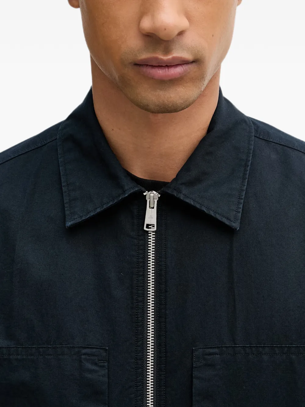 Marc O'Polo Shirtjack met opgestikte zak en rits Blauw