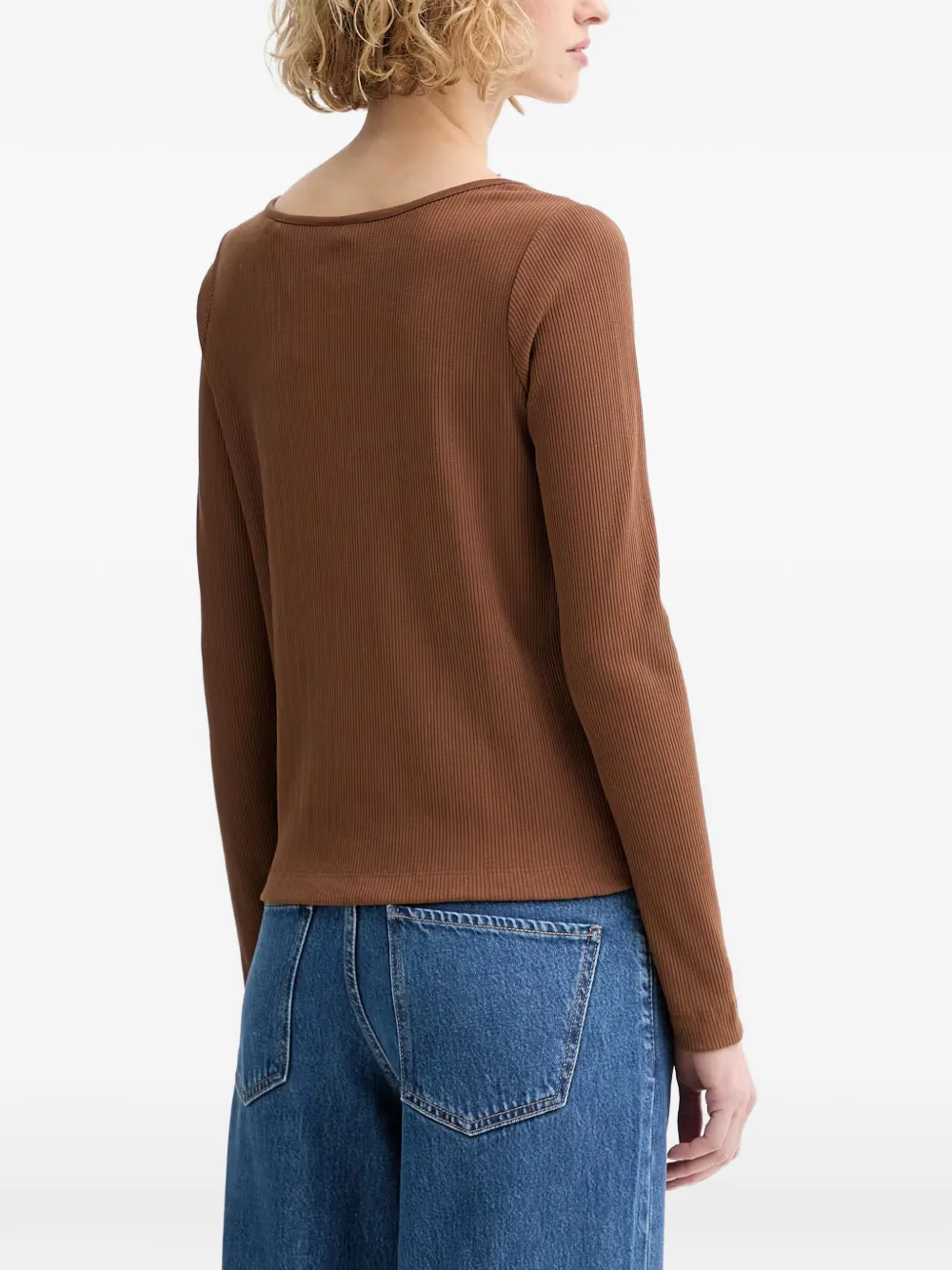Marc O'Polo Ribgebreid vest Bruin