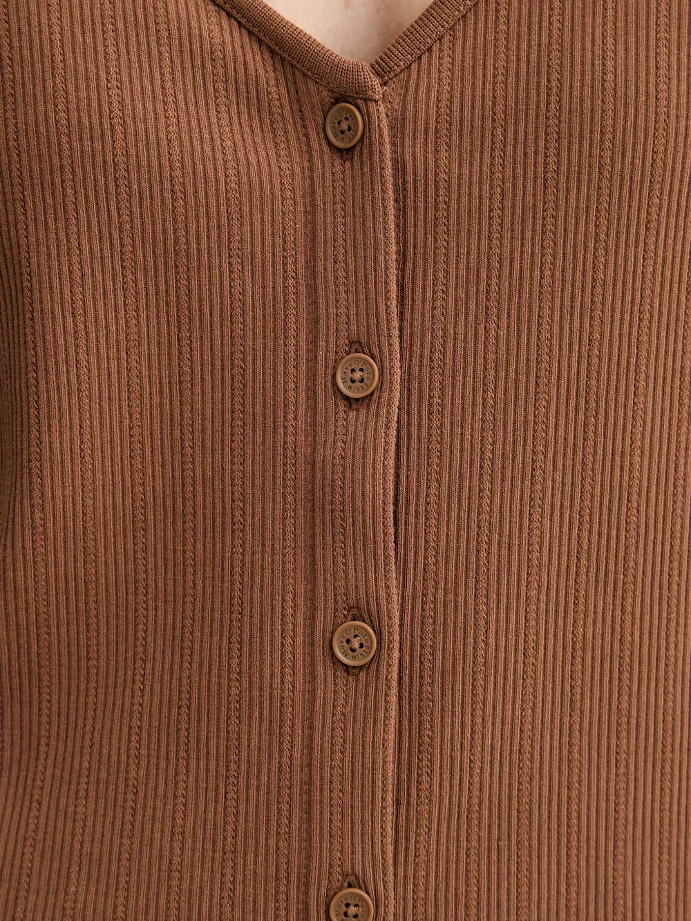 Marc O'Polo Ribgebreid vest Bruin