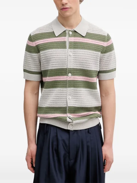 Marc O'Polo striped pointelle-knit shirt