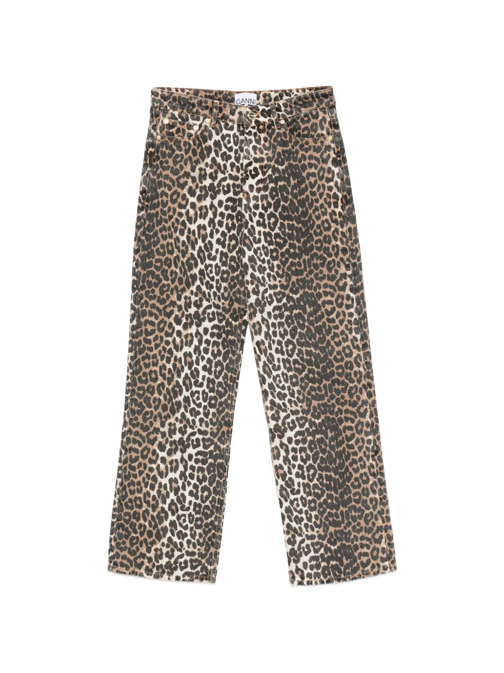 GANNI leopard-print jeans - Nude