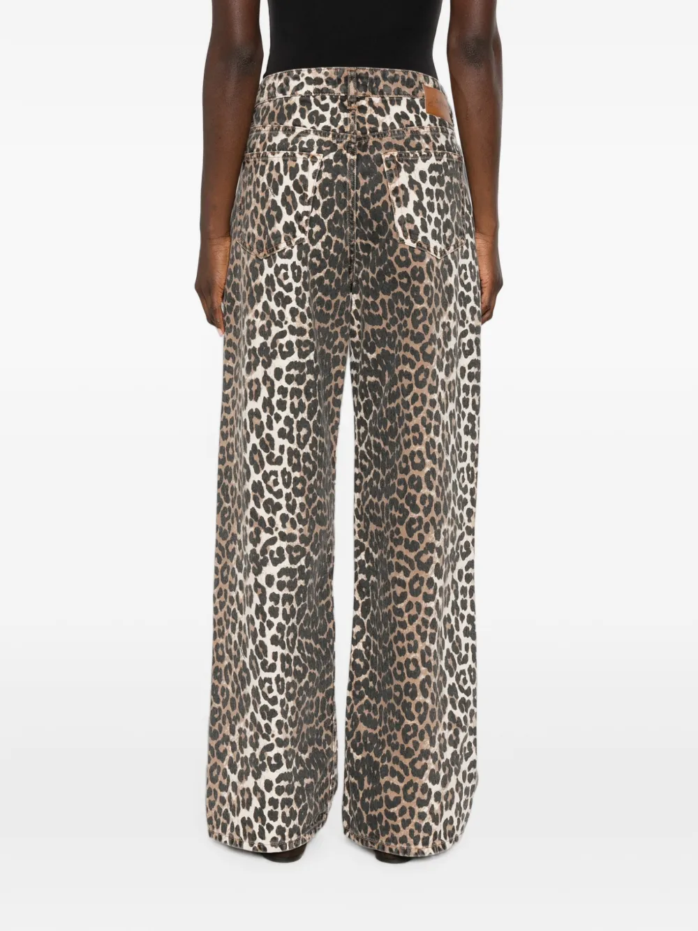GANNI Jeans met luipaardprint Beige