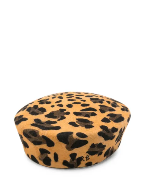 Ruslan Baginskiy boina de lana con estampado de leopardo