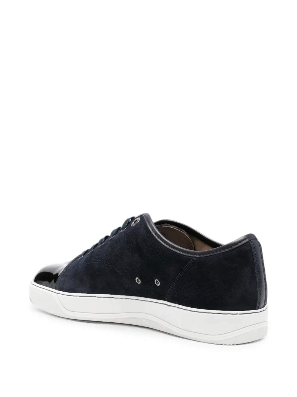 Lanvin DBB1 patent-toe suede sneakers Blauw