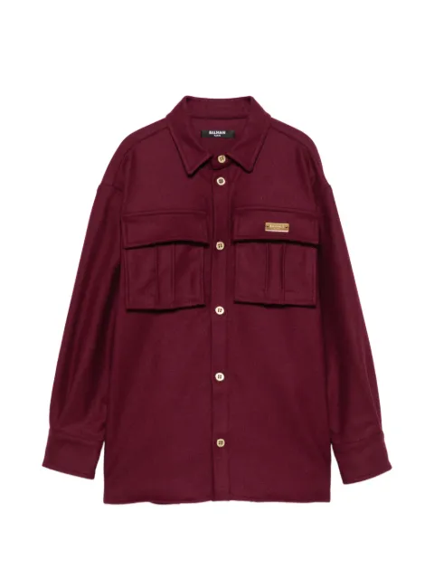 Balmain Kids chemise à plaque logo