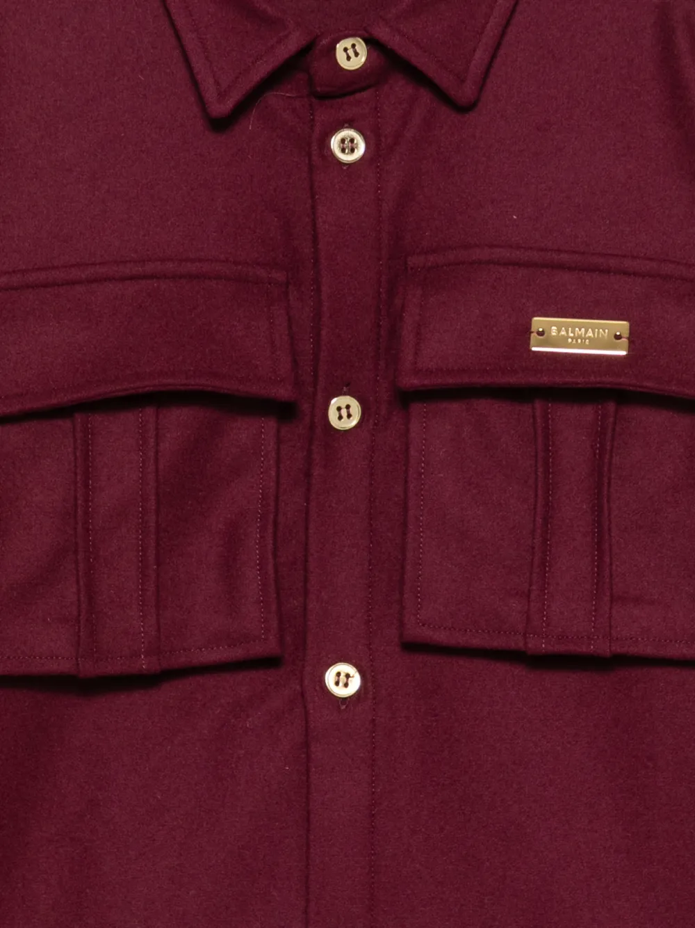 Balmain Kids Shirt met logoplakkaat Rood