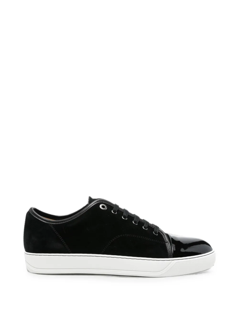 Lanvin DBB1 patent-toe suede sneakers Zwart