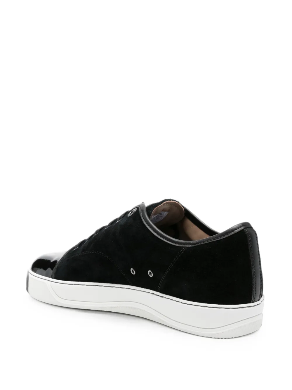 Lanvin DBB1 patent-toe suede sneakers Zwart