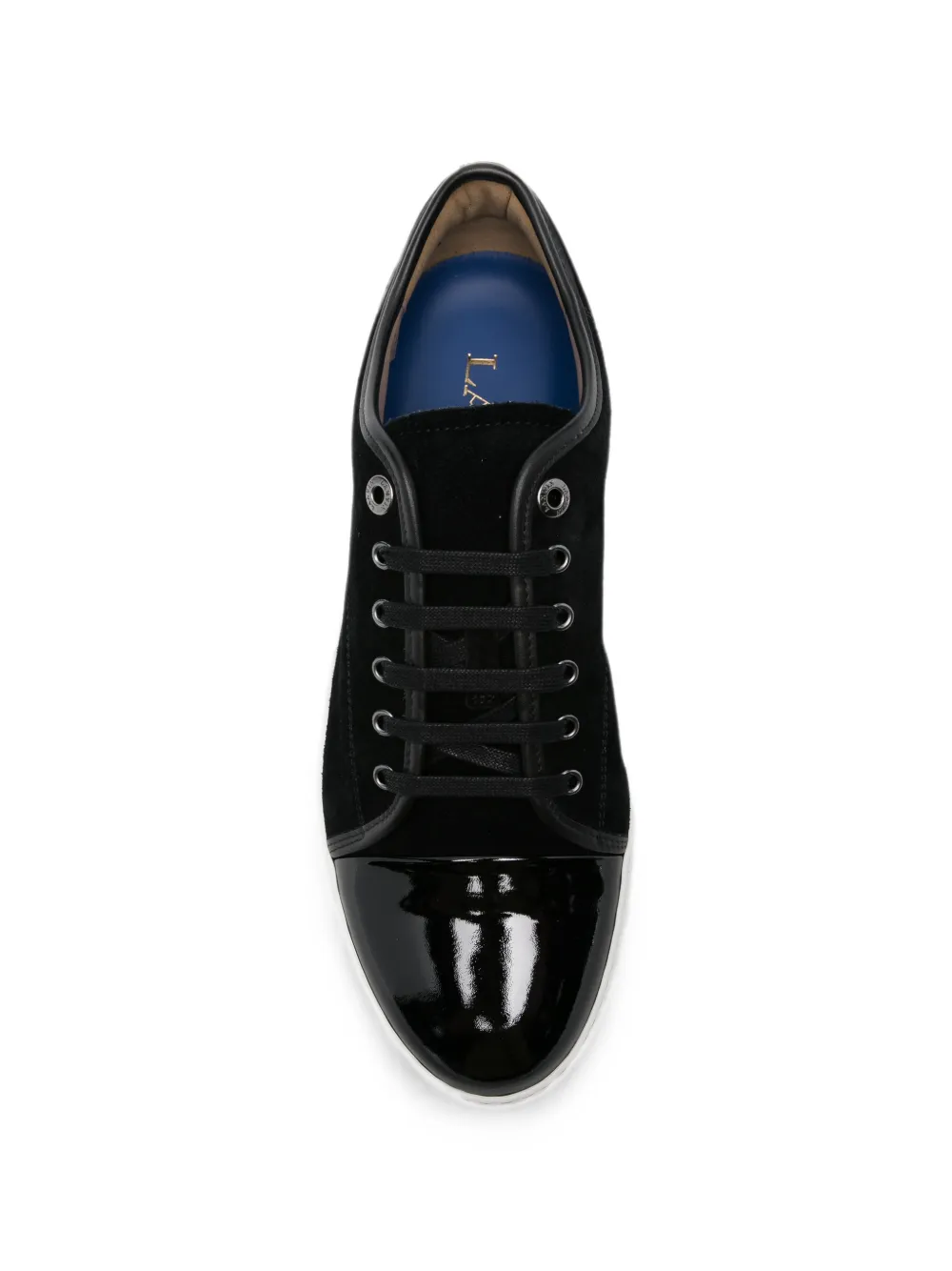 Lanvin DBB1 patent-toe suede sneakers Zwart