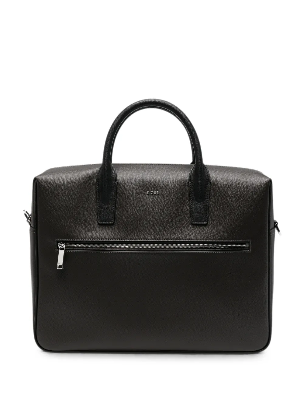 BOSS Daxter logo-plaque briefcase - Braun