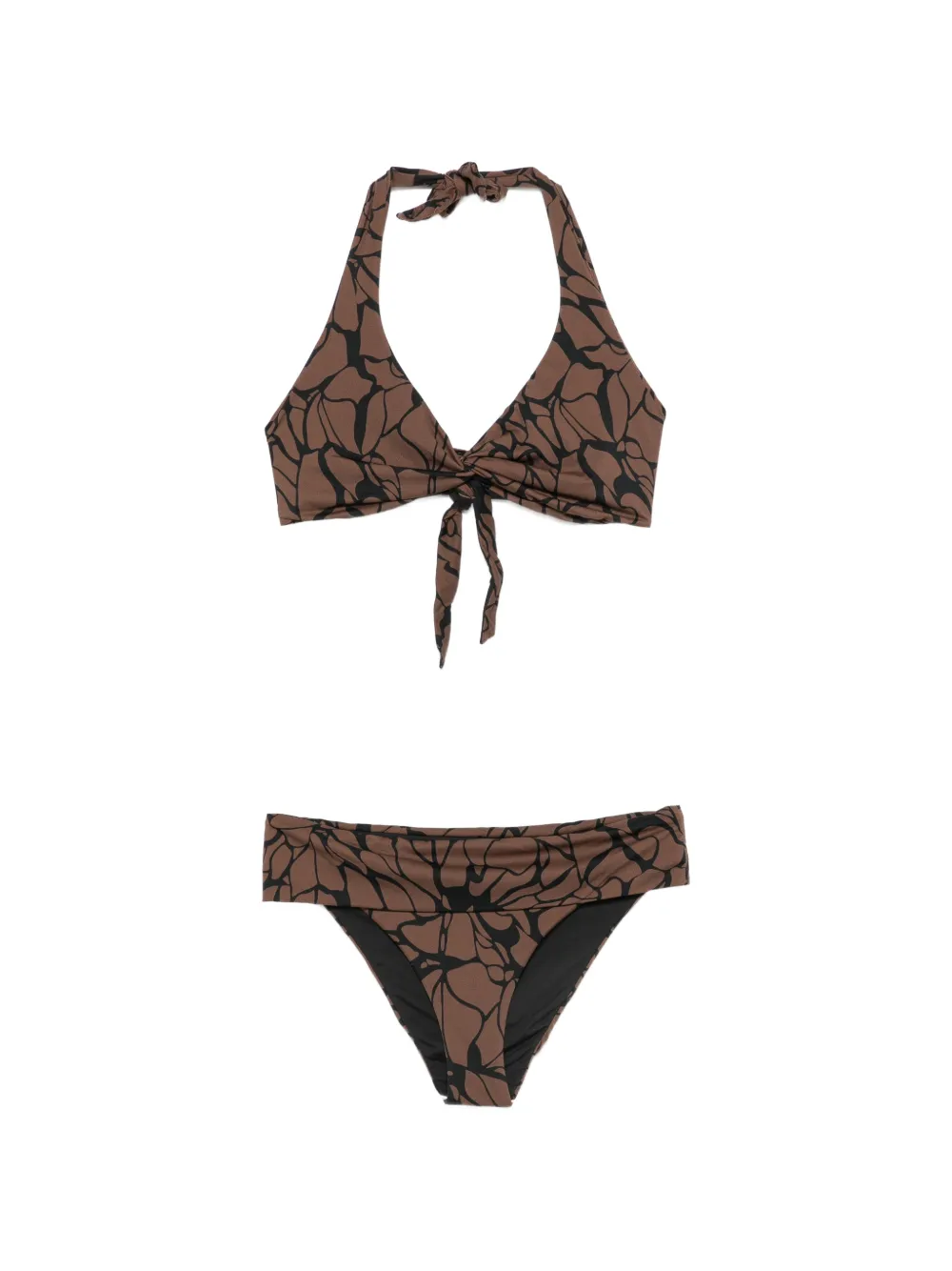 Fisico tie-fastening bikini - Marrone