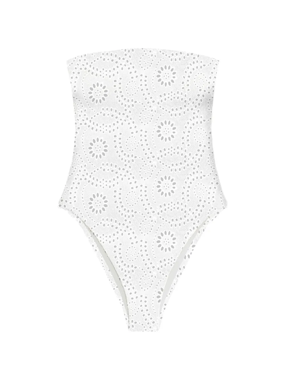 MC2 Saint Barth Bandeau badpak met broderie anglaise Wit