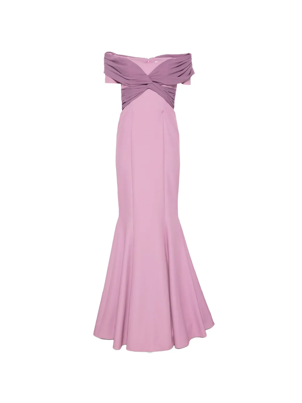 ALESSANDRO LEGORA off-shoulder draped-detailing maxi dress - Violett