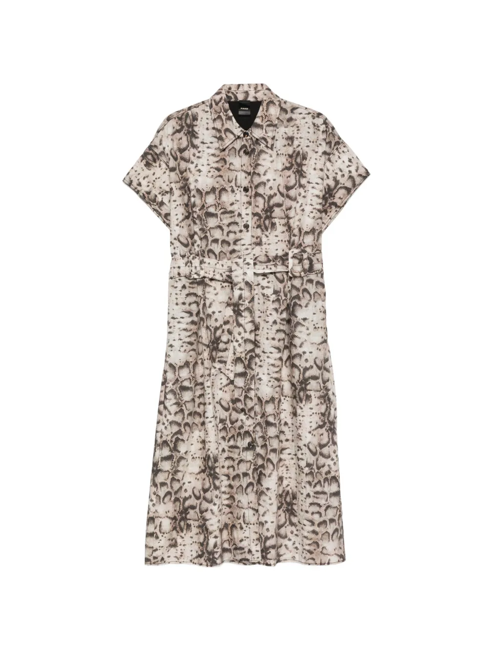 PINKO snake-pattern belted midi dress - Toni neutri