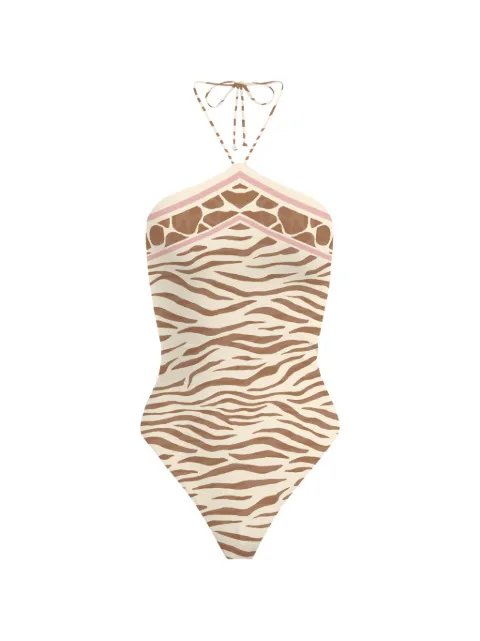 MC2 Saint Barth animal-print halterneck swimsuit
