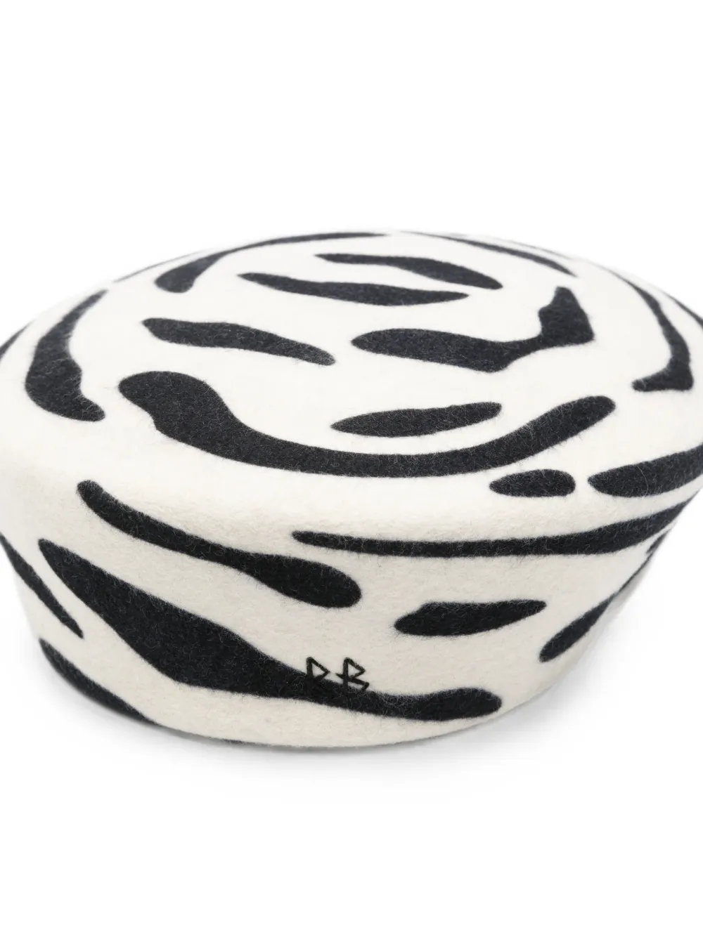 Ruslan Baginskiy Baret met geborduurd zebrapatroon Beige