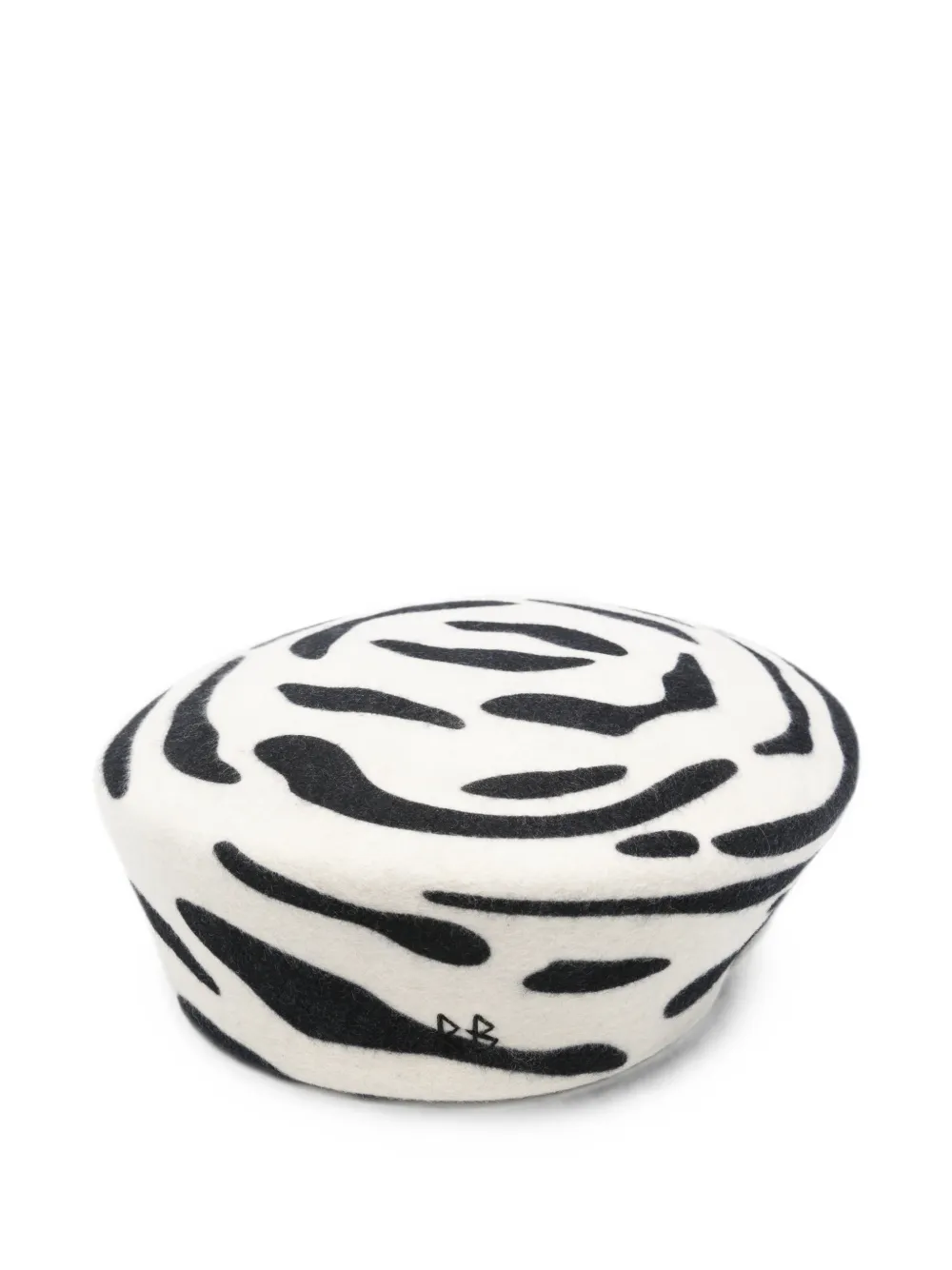Ruslan Baginskiy zebra-pattern embroidered beret - Toni neutri