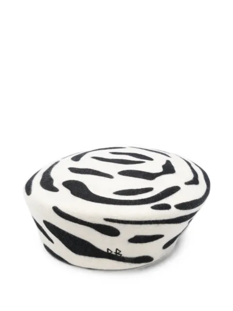 Ruslan Baginskiy zebra-pattern embroidered beret